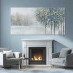 ZENPEE Grey and Blue Tree of Life Wall Art, Large Nature Wall Decor for Bedroom, Office, or Dining Room, Cuadros para Comedor Elegantes y Modernos, 24" x 48"