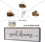 Surfapans Sweet Dreams Wall Decor Above Bed 40"x15" ofr Master Bedroom Guest Room Wood Framed Rustic Over Bed Wall Art Sign (Black)