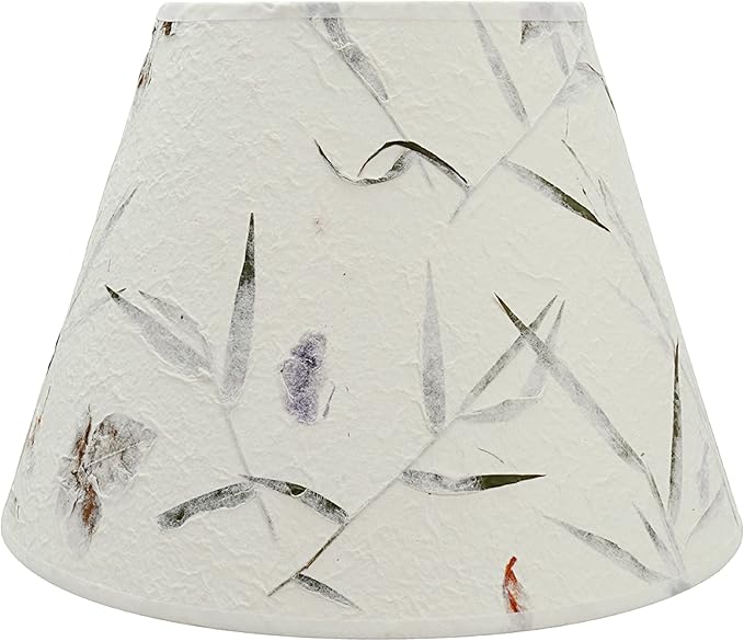 Aspen Creative 32688 Transitional Empire Shape Spider Construction Lamp Shade, Off White with Leaves and Petals in Paper, 7" Top x 13" Bottom x 9-1/2" Slant Height