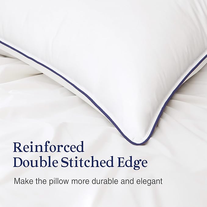 puredown® 18x18 Pillow Inserts Set of 2, Overfilled Down Alternative Decorative Pillows with 100% Cotton Cover, Plush Fluffy Throw Pillows for Couch, Sofa, Bed and Home Decor
