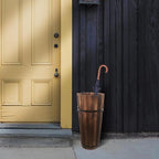 ABOOFAN Wooden Umbrella Stand for Entryway Rustic Umbrella Holder Freestanding Cane Stand Decorative Umbrella Rack Tall Basket Flower Vase for Laundry Bathroom