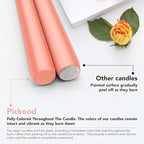 New Burning Formula Unscented Dripless 10-Inch Taper Candles Set of 12 - Rose Gold, for Wedding, Dinner - Smokeless, Long Burning - Hand Poured, Colored Tall Candlesticks - Oro Rosa