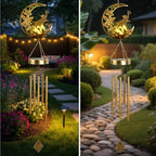 JOBOSI Solar Moon Cat Decorative Light Gift, Solar Moon Cat Decorative Wind Chime with Light, Gifts for Women Mom Grandma, Garden Lawn Decor, Christmas & New Year Gift