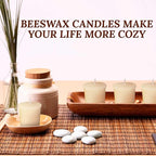 18PCS Beeswax Votive Candles Bulk, Pure Natural Beeswax - 15 Hour Burn Time, Unscented Handmade Candles for Church and Festival Decoration(Ivory)