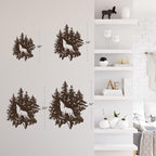 SIGNLEADER Metal Wall Art Decor Wolf and Pine Tree Minimalist Modern Abstract Wall Sculpture Hangings Home Decoration for Living Room, Bedroom, Bathroom, Kitchen, Outdoor - 30" Bronze
