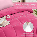 JOLLYVOGUE Twin XL Comforter Set, Ultra-Soft Bed in a Bag Twin XL Size 5 Pieces, Oeko-TEX Certified Bedding Set with Down Alternative Comforter, Sheets, Pillowcases & Shams, Hot Pink & Baby Pink