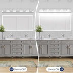Bathroom Vanity Lighting Fixtures Over Mirror (5-Light, 40-Inch) Dimmable Modern LED Bathroom Wall Lighting Fixtures, Chrome(3000K/3500K/4000K/5000K/6000K)