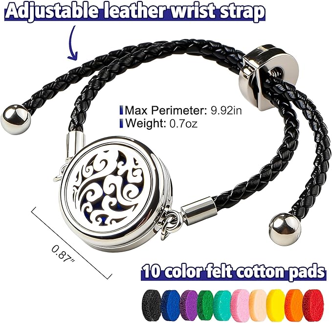 Potpourri Bag & Essential Oil Bracelet Set, Ocean Breeze Scent Potpourri Summer Bowl Filler, Beach Coastal Decor + Aroma Diffuser Stainless Bracelet, Women Gifts on Birthday, Christmas -Blue