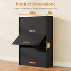 6-Tier Shoe Storage Cabinet with Hard Flip Doors, Holds 18–24 Pairs, Enclosed Dustproof Shoe Rack Organizer for Entryway, Closet & Bedroom, Space-Saving Shoe Shelf, Black, 27.8" x 12.0" x 41.9"