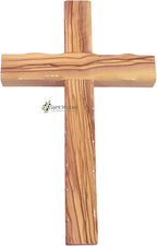 Wall -Wooden Wall Hanging Cross Made of Olive Wood in The Holy Land - Unique Gift for Christmas or Wall Cross for Bedroom or Living Room (10 x 6 Inches)