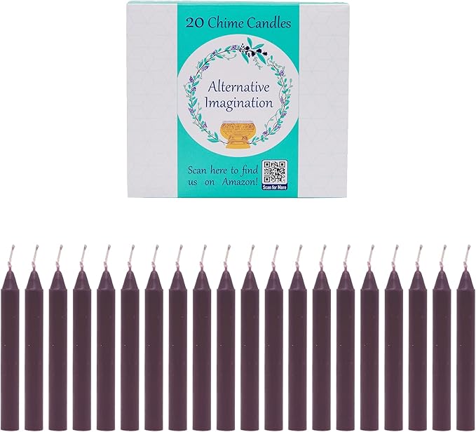 Alternative Imagination Black Chime Candles - 20 Pack of Unscented 4 Inch Mini Taper Candles - Dripless Long Burning Ritual Candles for Meditation, Protection, Banishing Negativity, & Home Decor