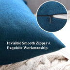MIULEE Pack of 2 Decorative Outdoor Solid Waterproof Throw Pillow Covers Euro Sham Faux Linen Garden Farmhouse Coastal Cushion Cases for Summer Patio Tent Balcony Couch Sofa 22x22 Inch Blue