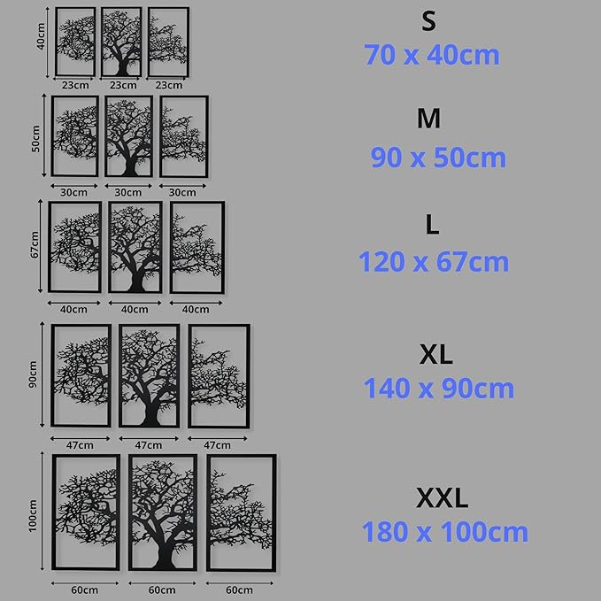 VAILLA Wood Wall Art Decor Wall Hanging Sculpture Modern Home Decoration 3 Panels Nature Wall Hangings Large Wooden Wall Arr 3D Textured Sculptures for Living Room Bedroom Office Dinnig Room (Tree of Life)