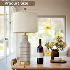 25" Modern 3-Way Dimmable Touch Control with USB A+C Ceramic Lamps Set of 2 Table Lamp for Living Room Bedroom Farmhouse Nightstand Bedside Brown