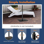 HAPPYGRILL 25" Patio Umbrella Base, 42 LBS Heavy Duty Umbrella Stand, Square Umbrella Base with Non-slip Pads, Tightening Knob & 2 Adapters