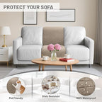 Recliner Sofa Covers 100% Waterproof Velvet L Shape Recliner Couch Covers for Dogs Pets Washable Anti Slip 1 Additional Couch Cover for Reclining Couch (Additional Seat, Khaki)