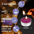 Tea Lights Candle Set - 25 Pcs Mini Tealight Candles Unscented Votive Soy Candle for Home, Pool, Emergencies, Halloween - Medium Slate Blue