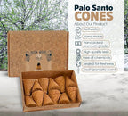 Palo Santo Incense Sticks (12 Pack) and Holder from Peru Premium Authentic - Handmade & Hand Rolled - Cleansing Bad Energy (Incense Cones)