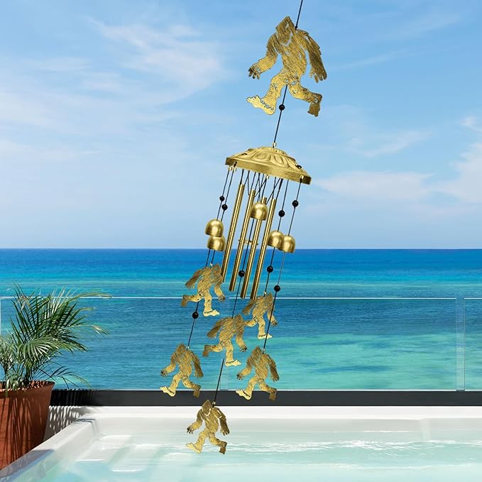 Bigfoot Wind Chimes Outdoor, Big Foot Sasquatch Gifts, Metal Wind Chimes for Outside Memorial Windchimes for Men/Women/Dad/Grandpa Birthday Gift for Outdoor/Indoors Porch, Yard, Garden Decorations