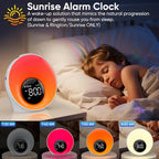 Wake Up Light Sunrise Alarm Clock - Sunrise Simulation & White Noise Machine with 30 Soothing Sounds, 14 Color Dimmable Night Light, Dual Alarms for Heavy Sleepers/Adults/Kids, Digital Clock Timer