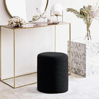 Get Set Style Modern Round Ottoman with Soft Padded Seat, Multifunctional Vanity Stool for Makeup, Upholstered Footrest Stool Ottoman Foot Stool for Living Room, Bedroom