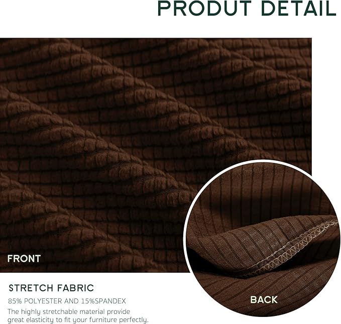 Hokway 2 Piece Couch Cushion Slipcovers Stretch Reversible Cushion Replacement Slipcovers Sofa Cushion Covers(Chocolate, 2)