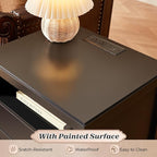 Huuger Black Nightstand Set of 2, Night Stand with Charger Station, Bedside Table with 2 Drawers, Bed Side Tables for Bedroom, Modern Nightstands, Metal Knobs, Painted Surface | with Charger Station, 2 Drawers, Bed Side Tables, for Bedroom, Metal Knobs...