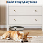 GarveeHome 5 Drawer Dresser for Bedroom, 47" Tall Modern Chest of Drawers, Curved Profile Design, Wood Drawer Organizer for Bedroom, Living Room, Hallway, Entryway, White