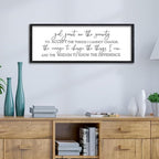 Surfapans Serenity Prayer Inspirational Religious Wall Art 32"×12" Christian God Grant Me The Serenity Courage Wisdom Positive Saying Quotes Sign Bible Verse Scripture Catholic Hanging Decor (Black)