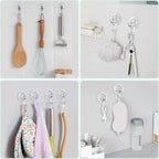 VIS'V Wreath Hanger, Large Suction Cup Wreath Hooks, Heavy Duty, 22 LB Capacity, Removable and Reusable, Clear, 8 Pcs