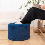 Plush Multi-Functional Ottoman Pouf – Ergonomic Ottoman Foot Rest with Space-Saving Design, Perfect Under Desks, Couches & Sofas (Navy Blue)