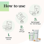 Azuna Air Freshener & Odor Eliminator for Strong Odor | 4 Room Kit Includes (4) 8 oz. Empty Luxe Glass Jars & 24oz Gel | Refill with Tea Tree Essential Oil | Natural Scent | Last 60-90 Days