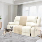 Recliner Sofa Covers 100% Waterproof Velvet L Shape Recliner Couch Covers for Sofa Pets Washable Anti Slip 1 Additional Couch Cover for Reclining Couch (Additional Seat, Beige)