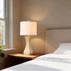 24.5" Modern Table Lamp Set of 2, 3-Way Dimmable Bedside Lamps with USB C & A Charging, Farmhouse Resin Nightstand Lamps with Linen Shade for Bedroom, Living Room, Home Office(Beige)