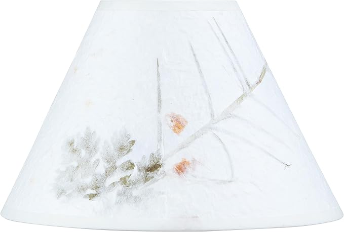 Aspen Creative 56039, Hardback Empire Transitional UNO Lamp Shade, Lace White with Petal Paper, 4" Top x 10" Bottom x 7" Slant, Slip UNO 33mm