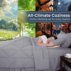 HEVUMYI Light Grey California King Comforter Set - 7-Piece All Season Bed in a Bag Cal King, Ultra Soft Bedding Set with Comforter, Flat Sheet, Fitted Sheet, Pillowcases, Pillow Shams