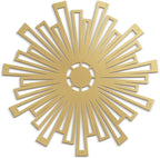 SIGNLEADER Metal Wall Art Decor Gold Abstract Shapes Minimalist Modern Abstract Wall Sculpture Hangings Home Decoration for Living Room, Bedroom, Bathroom, Kitchen, Outdoor - 18" Gold