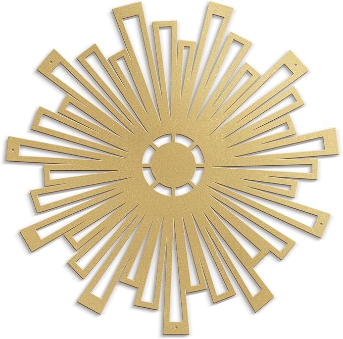 SIGNLEADER Metal Wall Art Decor Gold Abstract Shapes Minimalist Modern Abstract Wall Sculpture Hangings Home Decoration for Living Room, Bedroom, Bathroom, Kitchen, Outdoor - 18" Gold
