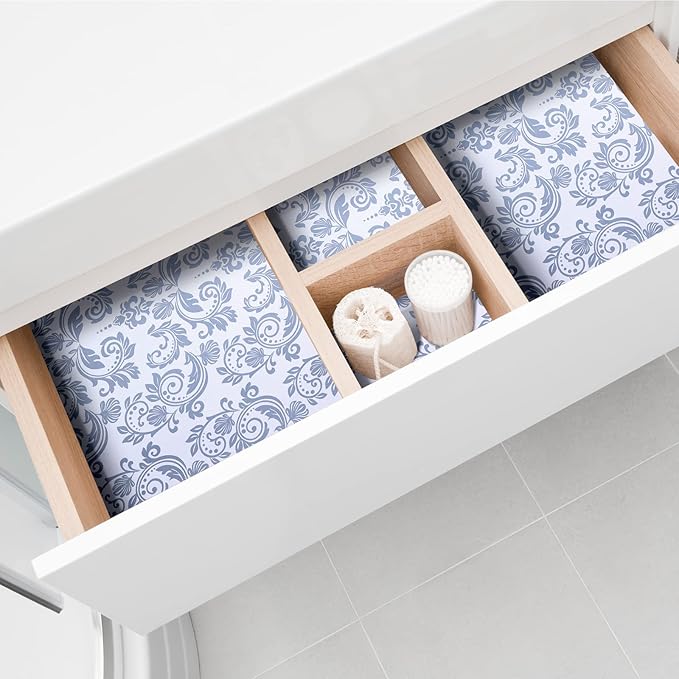 10 Sheets Drawer Liners for Dresser Scented Drawer Liners Non Adhesive Scented Paper for Fragrant Home Shelf Closet(Linen,Chic Pattern)