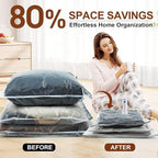20 Pack Vacuum Storage Bags,Space Saver Bags for Clothing,Comforters,and Bedding,Includes 4 Jumbo, 4 Large, 4 Medium, 4 Small/4 Roll Bags,Compression for Closet & Travel, With Electric Pump