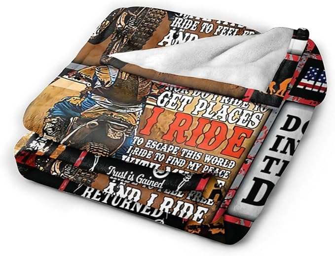 Motorcycle Blanket for Boys Girls Women Men Dirt Bike Gifts Motorcycle Throw Blanket Plush Cozy Flannel Fleece Ultra Soft Fuzzy Blankets 60"X50"