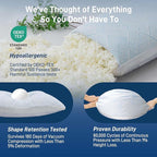 Shredded Memory Foam Cooling Soft Bamboo Viscose Pillows King Set of 2, Adjustable Hypoallergenic Hotel Quality Bed Pillows for Side, Stomach or Back Sleeper, Oeko-TEX Certified