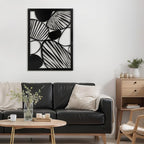 SIGNLEADER Metal Wall Art Decor Abstract Geometric Shapes Minimalist Modern Abstract Wall Sculpture Hangings Home Decoration for Living Room, Bedroom, Bathroom, Kitchen, Outdoor - 36" Black