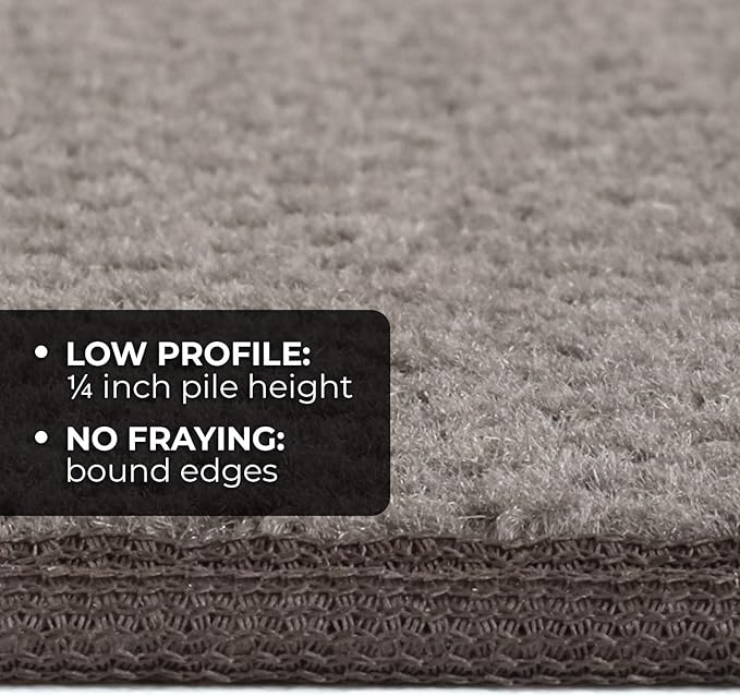 House, Home and More Skid-Resistant Carpet Indoor Area Rug Floor Mat - Gray - 3 Ft X 3 Ft - Non Slip Rubber Backing, Stain Resistant, Dog Friendly, Living Room Bedroom Kitchen Entryway