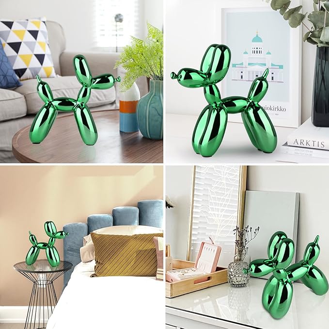 Balloon Dog Sculpture Modern Home Decor Collectible Figurines Funky Statues for Bedroom Trendy Animal Decor for Coffee Table Living Room Decor Art Resin Decor Office Standing Desk Decor