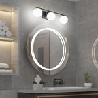 Ralbay Black and Gold Bathroom Lights 3-Light Mid Century Modern Milky Glass Black and Gold Vanity Lights for Bathroom