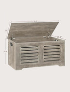 DINZI LVJ Storage Chest, 39.4”Wooden Toy Box with 2 Safety Hinges, Retro Entryway Shoe Storage Bench with Flip-Top, Sturdy Large Storage Trunk for Living Room, Bedroom, Easy Assembly, Gray Wash