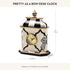 MACKENZIE-CHILDS Desk Clock, Decorative Wood Clock for Kitchen and Living Room, Pretty as a Bow
