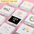 Cardboard Jewelry Boxes, 20 Pack 3.5×3.5x1Inch Jewelry Gift Boxes, Bulk Cotton Filled Small Jewelry Boxes with Lids for Necklace Ring Earring Display Box-White