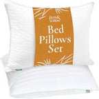 Fern and Willow Premium Bed Pillows - Set of 2, 26"x20" - Luxurious Ultra-Soft Cooling Pillow - Hotel Quality, Down Alternative Fill, Medium Firm Support for Side, Back & Stomach Sleepers